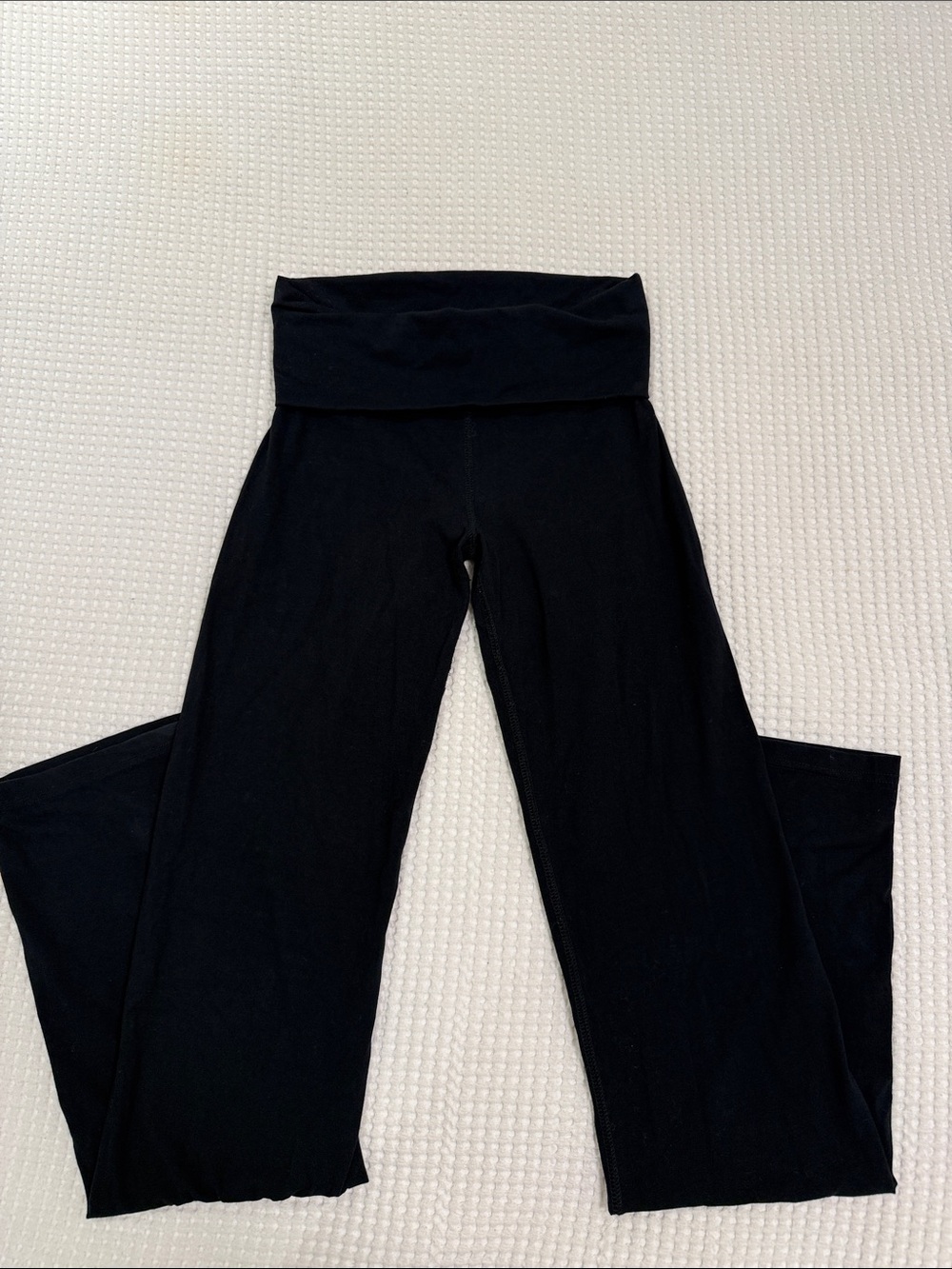 Joshua Perets Black Fold-Over Flare Yoga Pants